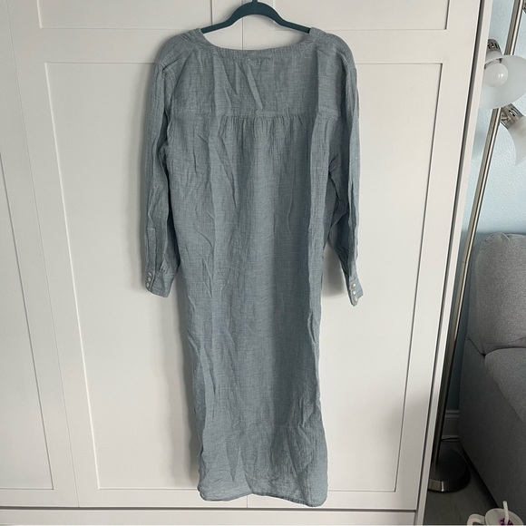 WRAP London NWT Long Sleeve Lightweight Linen Midi Maxi Summer Dress 10, M/L - Picture 8 of 11